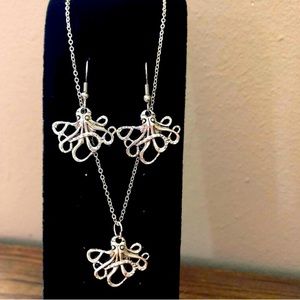 Octopus Jewelry Set- Necklace and Earrings